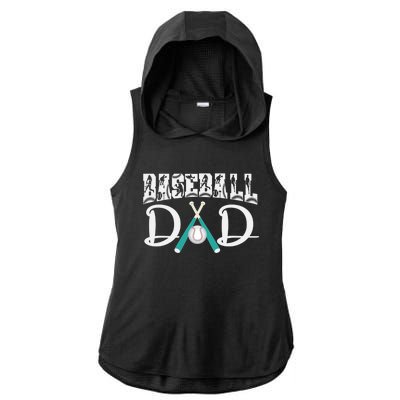 Baseball Dad Design For Father's Day Funny Gift Dad Baseball Cool Gift Ladies PosiCharge Tri-Blend Wicking Draft Hoodie Tank