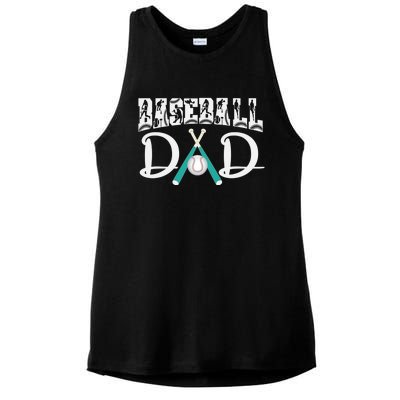 Baseball Dad Design For Father's Day Funny Gift Dad Baseball Cool Gift Ladies PosiCharge Tri-Blend Wicking Tank