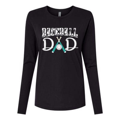 Baseball Dad Design For Father's Day Funny Gift Dad Baseball Cool Gift Womens Cotton Relaxed Long Sleeve T-Shirt