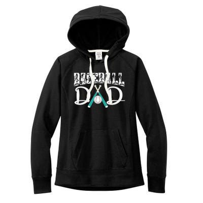 Baseball Dad Design For Father's Day Funny Gift Dad Baseball Cool Gift Women's Fleece Hoodie