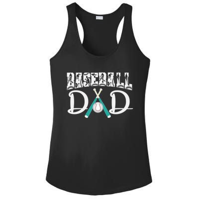 Baseball Dad Design For Father's Day Funny Gift Dad Baseball Cool Gift Ladies PosiCharge Competitor Racerback Tank