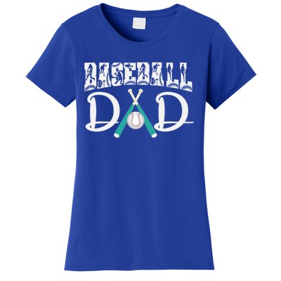 Baseball Dad Design For Father's Day Funny Gift Dad Baseball Cool Gift Women's T-Shirt