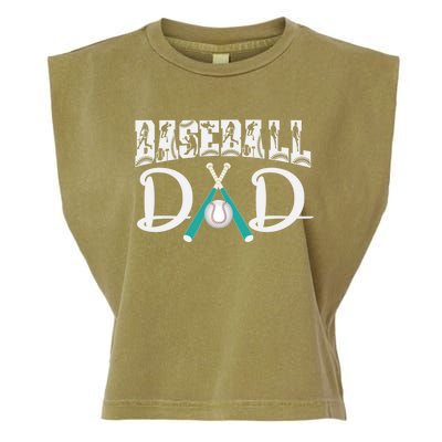 Baseball Dad Design For Father's Day Funny Gift Dad Baseball Cool Gift Garment-Dyed Women's Muscle Tee