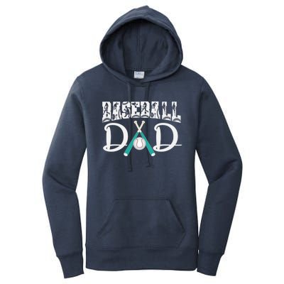 Baseball Dad Design For Father's Day Funny Gift Dad Baseball Cool Gift Women's Pullover Hoodie