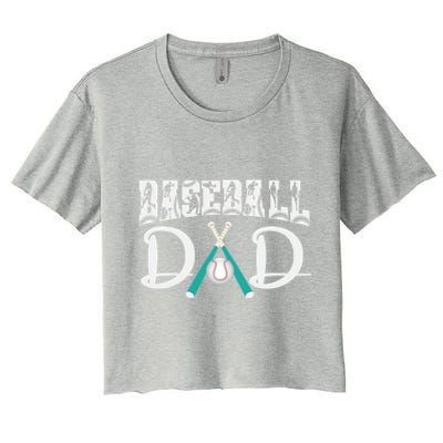 Baseball Dad Design For Father's Day Funny Gift Dad Baseball Cool Gift Women's Crop Top Tee