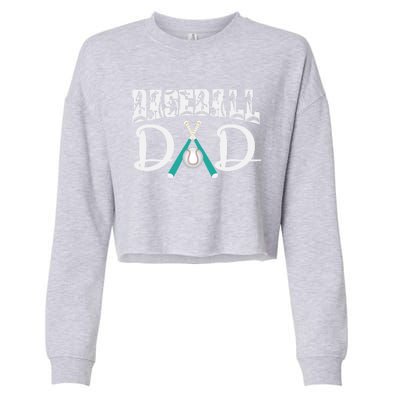 Baseball Dad Design For Father's Day Funny Gift Dad Baseball Cool Gift Cropped Pullover Crew