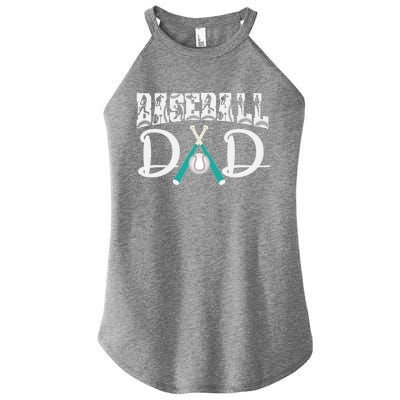 Baseball Dad Design For Father's Day Funny Gift Dad Baseball Cool Gift Women's Perfect Tri Rocker Tank