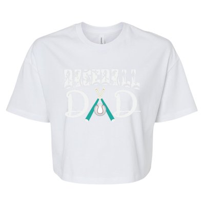 Baseball Dad Design For Father's Day Funny Gift Dad Baseball Cool Gift Bella+Canvas Jersey Crop Tee