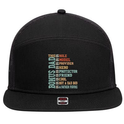 Bonus Dad Definition Is Not A Dad Bod ItS A Father Figure Great Gift 7 Panel Mesh Trucker Snapback Hat