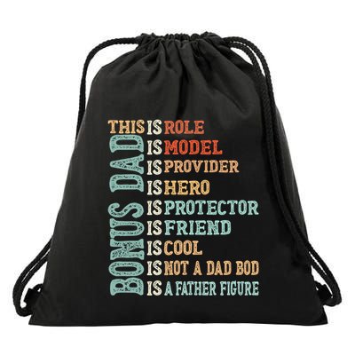 Bonus Dad Definition Is Not A Dad Bod ItS A Father Figure Great Gift Drawstring Bag