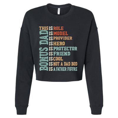 Bonus Dad Definition Is Not A Dad Bod ItS A Father Figure Great Gift Cropped Pullover Crew