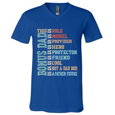 Bonus Dad Definition Is Not A Dad Bod ItS A Father Figure Great Gift V-Neck T-Shirt