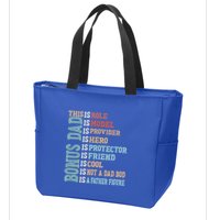Bonus Dad Definition Is Not A Dad Bod ItS A Father Figure Great Gift Zip Tote Bag