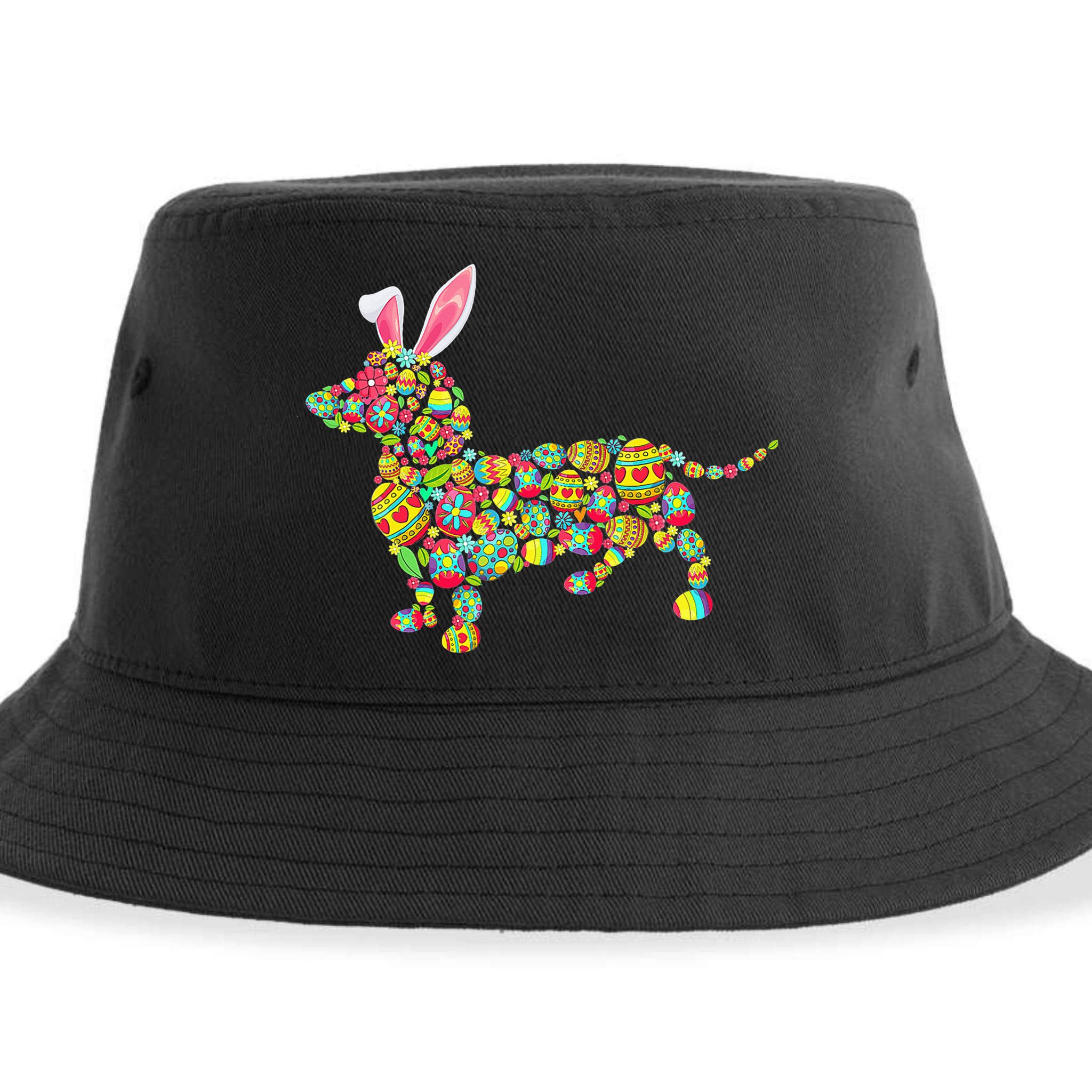 Bunny Dachshund Dog Shape Hunting Eggs Sustainable Bucket Hat