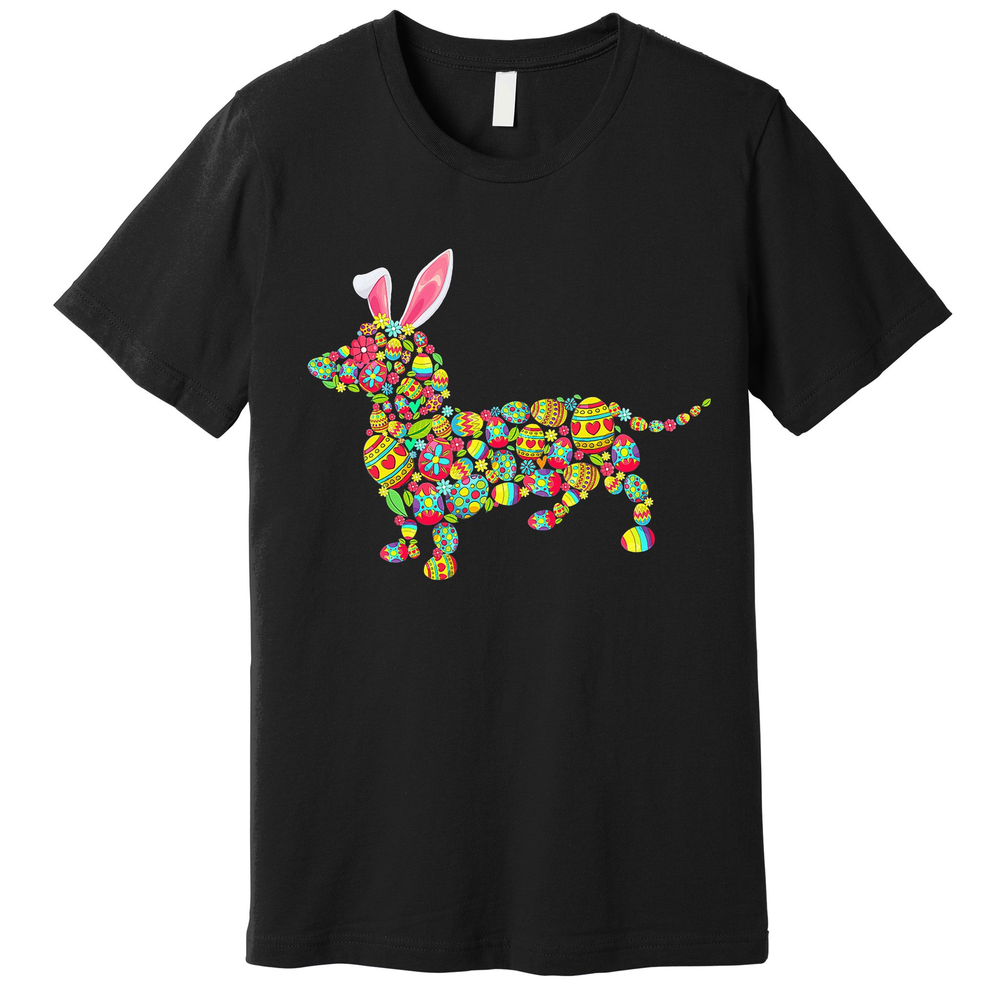 Bunny Dachshund Dog Shape Hunting Eggs Premium T-Shirt