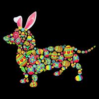 Bunny Dachshund Dog Shape Hunting Eggs Baby Bodysuit