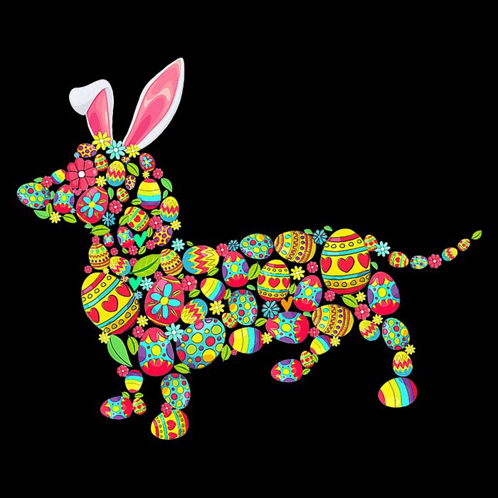 Bunny Dachshund Dog Shape Hunting Eggs Baby Bodysuit