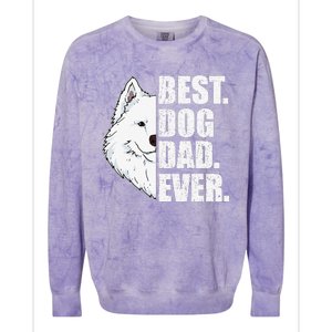 Best Dog Dad Ever Samoyed Dad Fathers Day Gift Colorblast Crewneck Sweatshirt