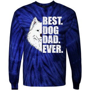 Best Dog Dad Ever Samoyed Dad Fathers Day Gift Tie-Dye Long Sleeve Shirt