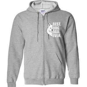 Best Dog Dad Ever Samoyed Dad Fathers Day Gift Full Zip Hoodie