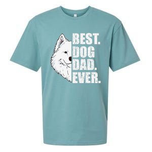 Best Dog Dad Ever Samoyed Dad Fathers Day Gift Sueded Cloud Jersey T-Shirt