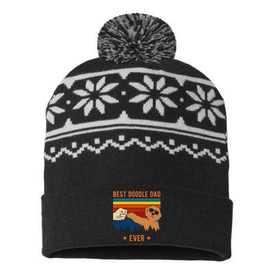 Best Doodle Dad Ever Funny Dog Goldendoodle Labradoodle USA-Made Snowflake Beanie