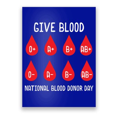 Blood Donation Day Gift Blood Dispenser All Blood Groups Life Saving Gift Poster