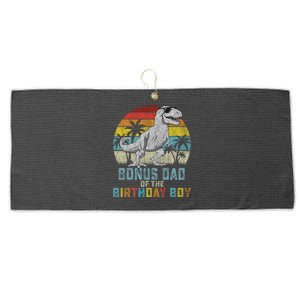 Bonus Dad Dinosaur Of The Birthday Matching Family Large Microfiber Waffle Golf Towel