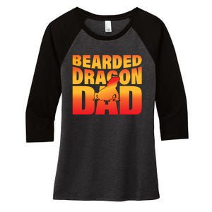 Bearded Dragon Dad Women's Tri-Blend 3/4-Sleeve Raglan Shirt