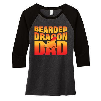 Bearded Dragon Dad Women's Tri-Blend 3/4-Sleeve Raglan Shirt