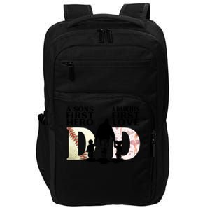 Baseball Dance Dad Sons First Hero Daughter Love Fathers Day Gift Impact Tech Backpack