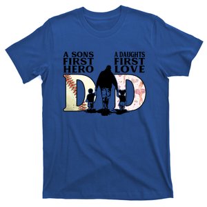 Baseball Dance Dad Sons First Hero Daughter Love Fathers Day Gift T-Shirt