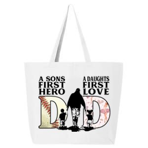 Baseball Dance Dad Sons First Hero Daughter Love Fathers Day Gift 25L Jumbo Tote