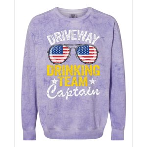 Beer Driveway Drinker US Flag Driveway Drinking Team Captain Colorblast Crewneck Sweatshirt