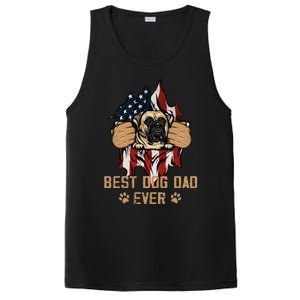 Best Dog Dad Ever Bullmastiff Dog American Flag 4th Of July PosiCharge Competitor Tank