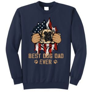 Best Dog Dad Ever Bullmastiff Dog American Flag 4th Of July Sweatshirt