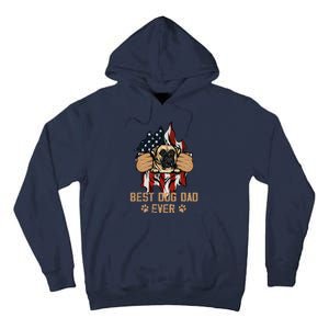 Best Dog Dad Ever Bullmastiff Dog American Flag 4th Of July Tall Hoodie