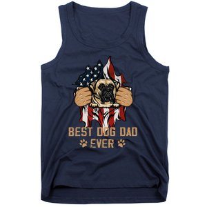 Best Dog Dad Ever Bullmastiff Dog American Flag 4th Of July Tank Top