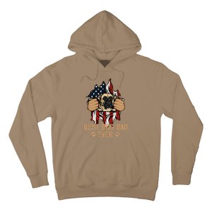 Best Dog Dad Ever Bullmastiff Dog American Flag 4th Of July Hoodie