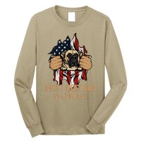 Best Dog Dad Ever Bullmastiff Dog American Flag 4th Of July Long Sleeve Shirt