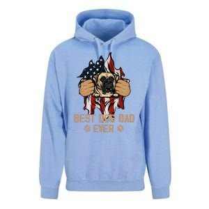 Best Dog Dad Ever Bullmastiff Dog American Flag 4th Of July Unisex Surf Hoodie