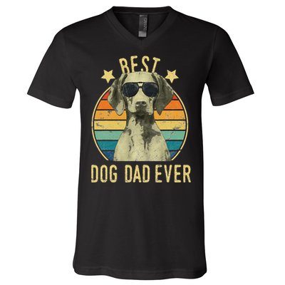 Best Dog Dad Ever Vizsla FatherS Day Gift V-Neck T-Shirt