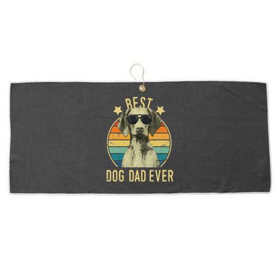 Best Dog Dad Ever Vizsla FatherS Day Gift Large Microfiber Waffle Golf Towel