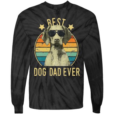 Best Dog Dad Ever Vizsla FatherS Day Gift Tie-Dye Long Sleeve Shirt