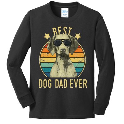 Best Dog Dad Ever Vizsla FatherS Day Gift Kids Long Sleeve Shirt