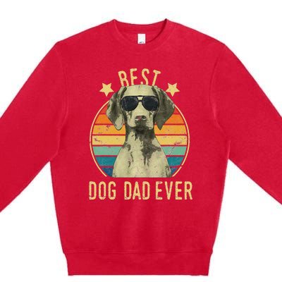 Best Dog Dad Ever Vizsla FatherS Day Gift Premium Crewneck Sweatshirt