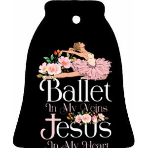 Ballet Dancer Dance Girl Ballerina Jesus Faith Christian Ceramic Bell Ornament