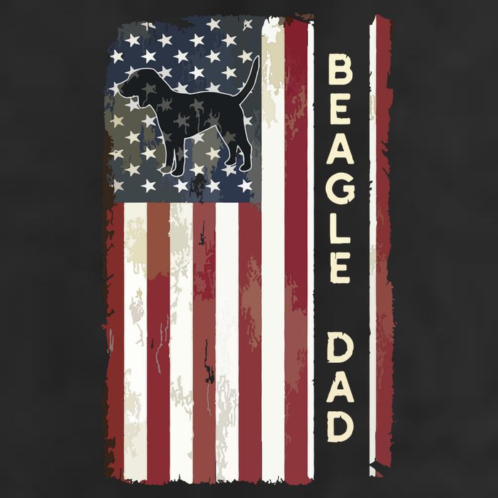 Beagle Dad Dog American Flag Fathers Day Gifts Men 7 Panel Mesh Trucker Snapback Hat