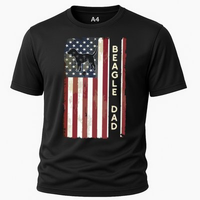 Beagle Dad Dog American Flag Fathers Day Gifts Men Performance Shirt