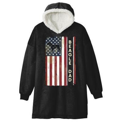 Beagle Dad Dog American Flag Fathers Day Gifts Men Hooded Wearable Blanket